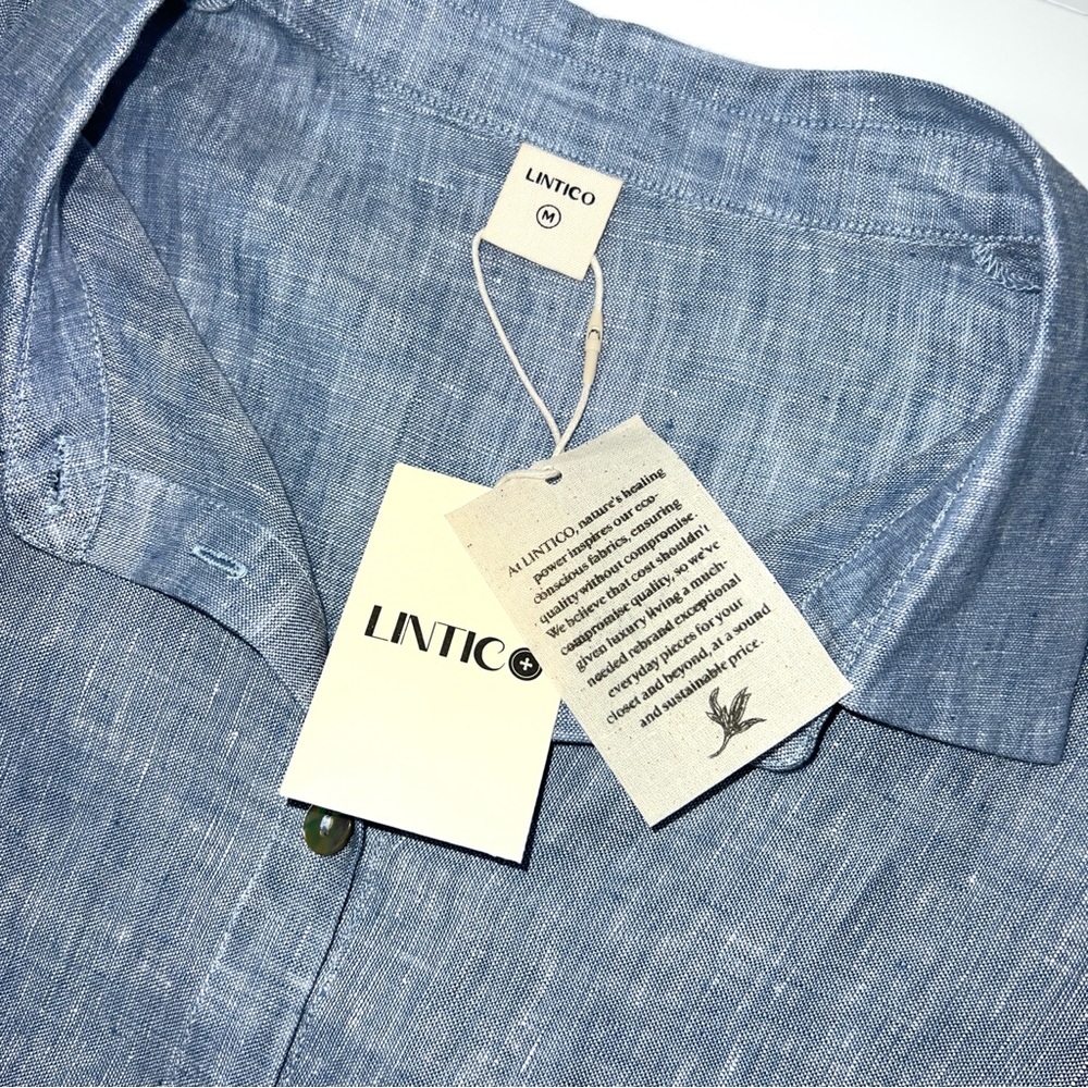 Women's Light Blue Button-Down Collared Shirt - Casual Relaxed Fit - Picture 13 of 16
